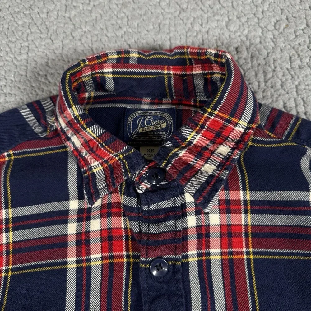 J.Crew Shirt Mens XS Red Blue Plaid Flannel‎ Outdoor Sportsmens Outfitter